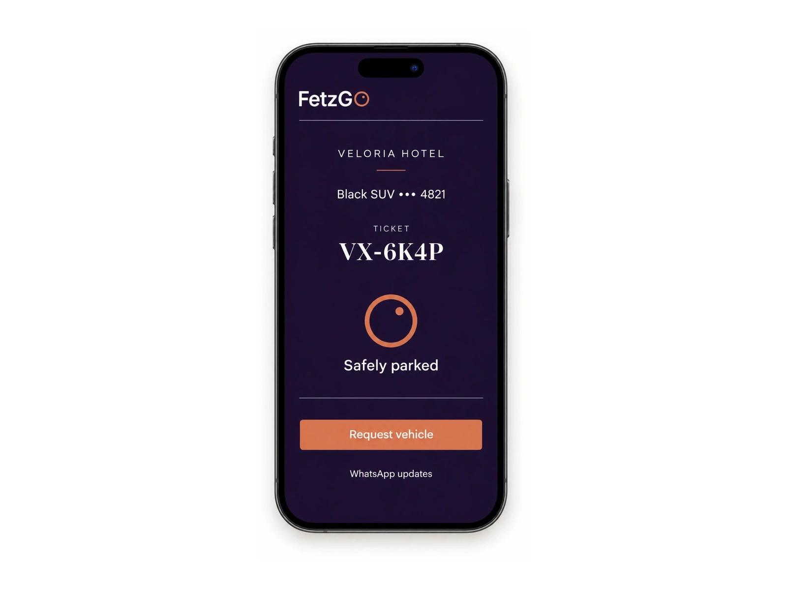 FetzGO guest web ticket shown on a phone